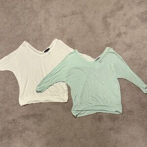 Set of Two V-Neck Long Sleeve Tops